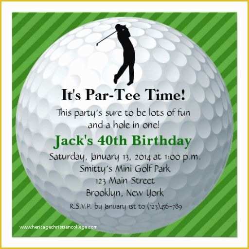 Golf Party Invitation Template Free Of Invitations