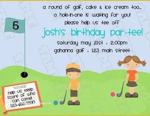 Golf Party Invitation Template Free Of Miniature Golf Putt Putt Birthday Party Printable