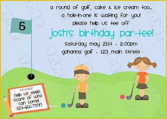 Golf Party Invitation Template Free Of Miniature Golf Putt Putt Birthday Party Printable