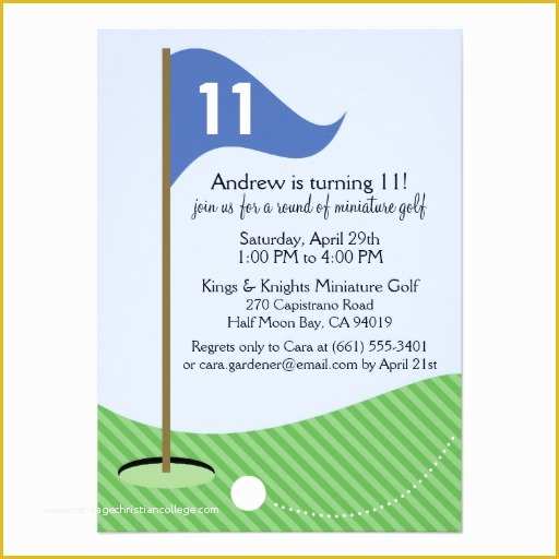 Golf Party Invitation Template Free Of Personalized Mini Golf Invitations