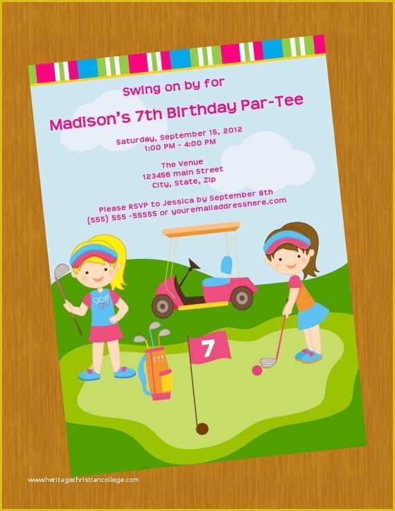 Golf Party Invitation Template Free Of Printable Mini Golf Birthday Party event Invitation