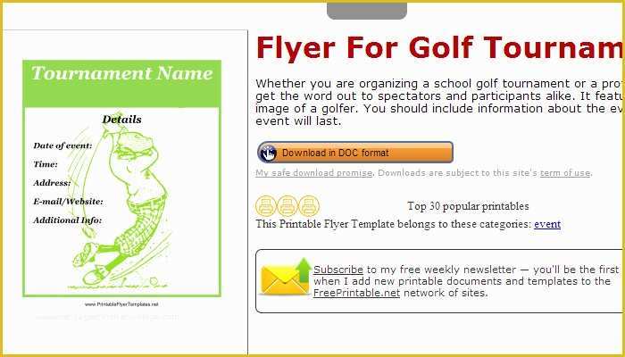 Golf tournament Flyer Template Download Free Of 5 Free Golf tournament Flyer Templates