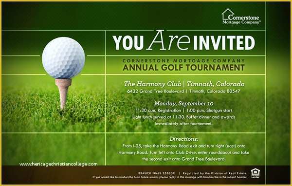 Golf tournament Invitation Template Free Of 2012 Cornerstone Annual Golf tournament Collateral On Behance