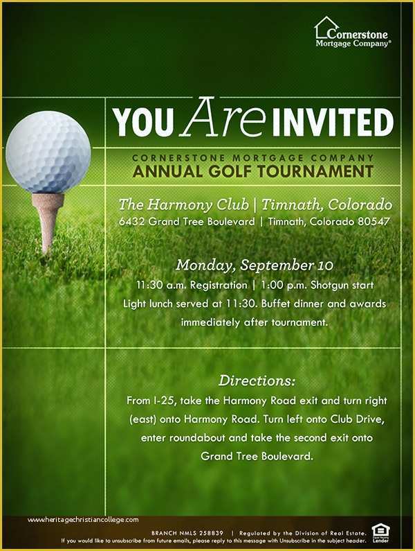 Golf tournament Invitation Template Free Of 2012 Cornerstone Annual Golf tournament Collateral On Behance