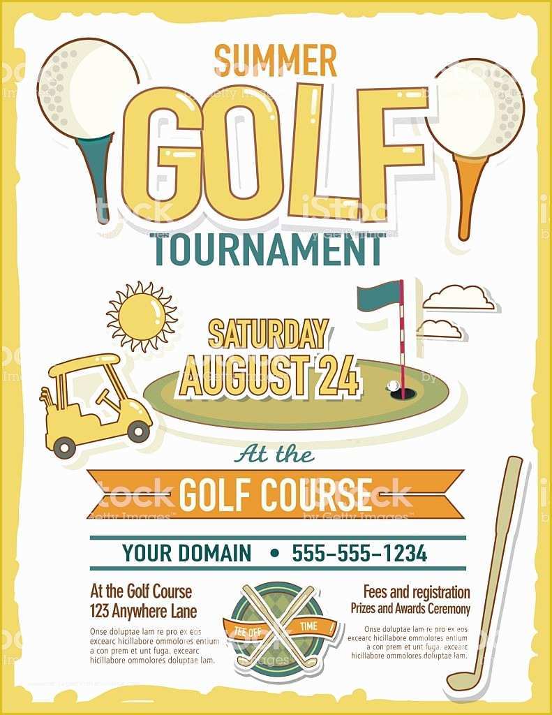 Golf tournament Invitation Template Free Of Cute Summer Golf tournament with Golf Cart Invitation