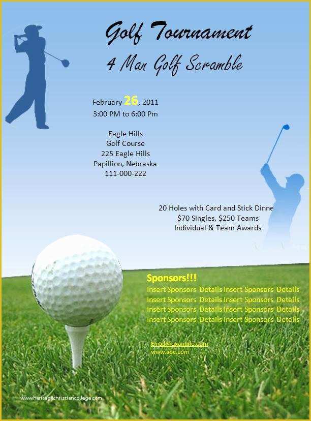 Golf tournament Invitation Template Free Of Free Golf tournament Flyer Template