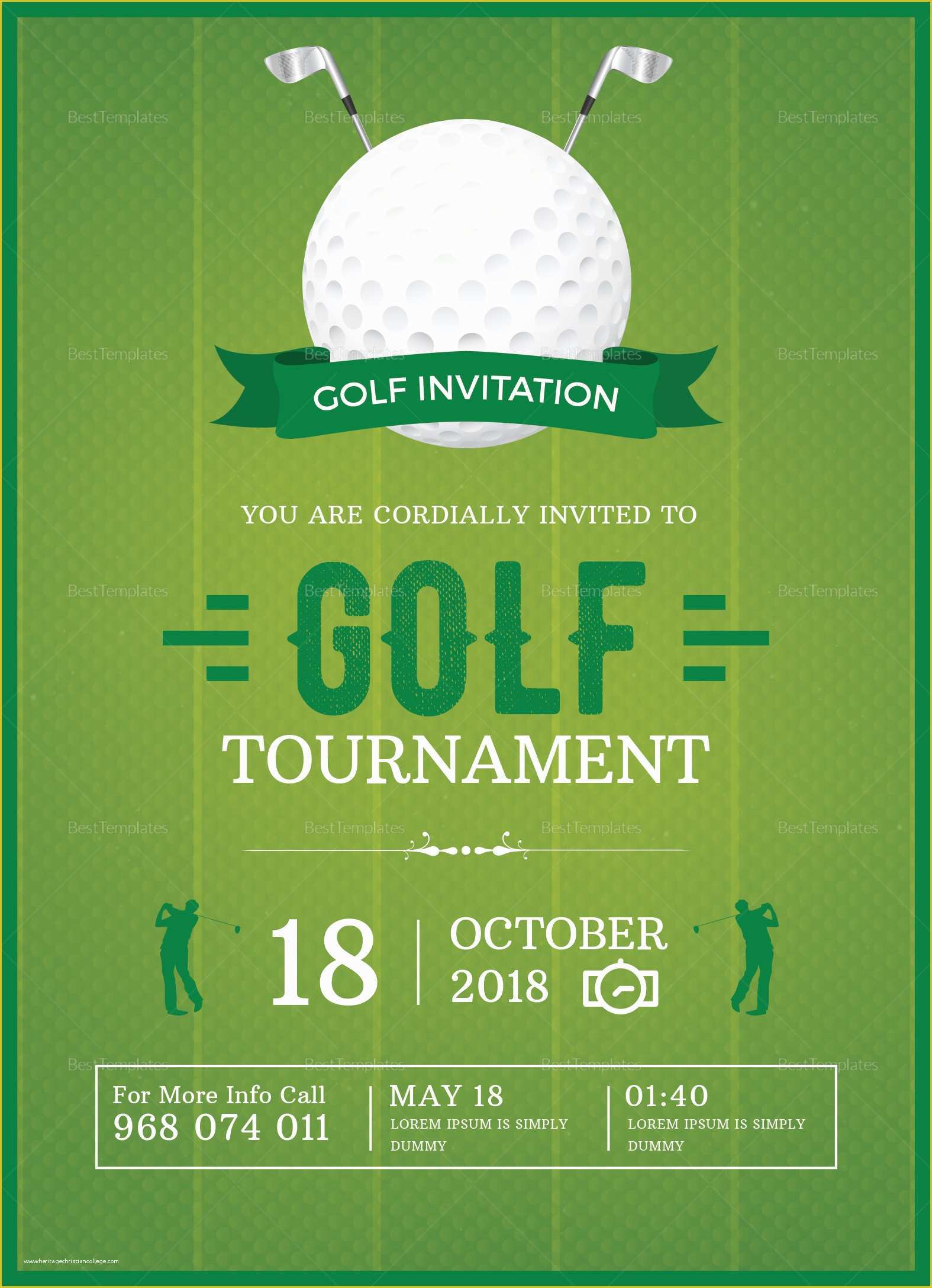 Golf tournament Invitation Template Free Of Golf Invitation Design Template In Word Psd Publisher