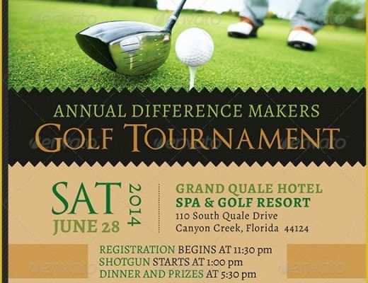 Golf tournament Invitation Template Free Of Golf tournament Flyer Template Beepmunk