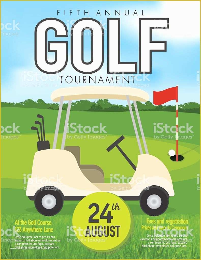Golf tournament Invitation Template Free Of Golf tournament with Golf Cart Invitation Design Template