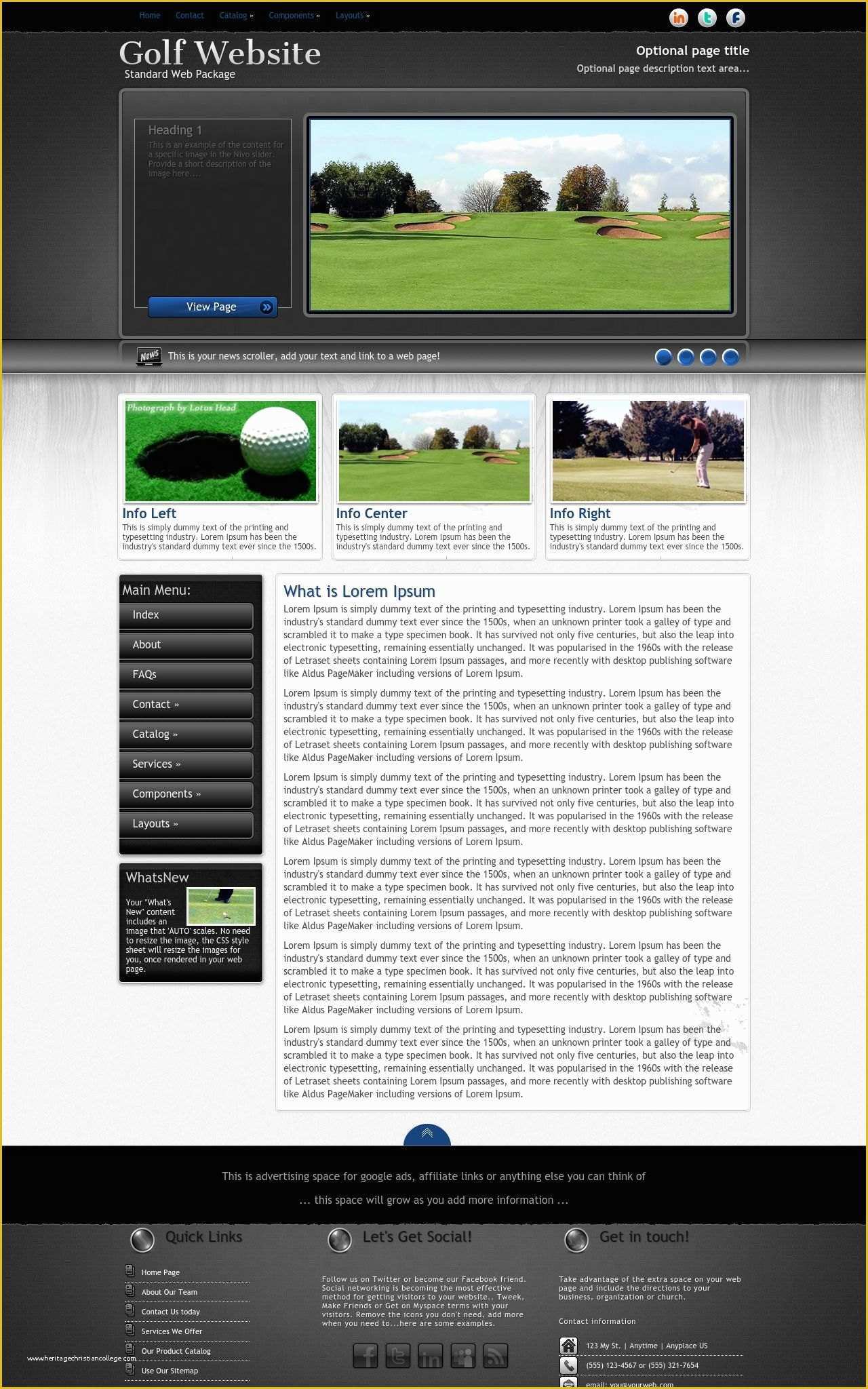 Golf Website Template Free Of Backdrop Golf Blue Black