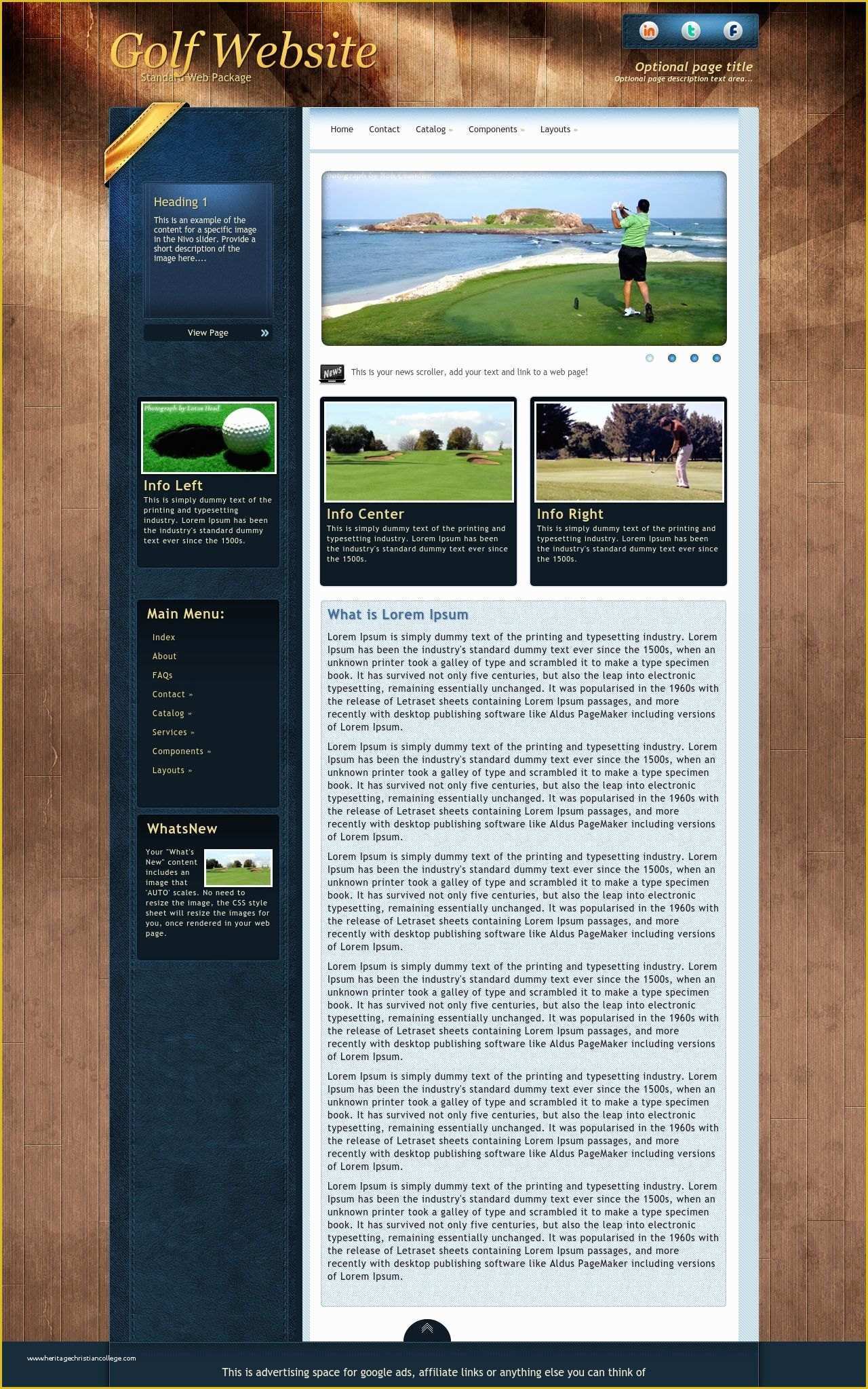 Golf Website Template Free Of Daytimer Golf Blue Tan