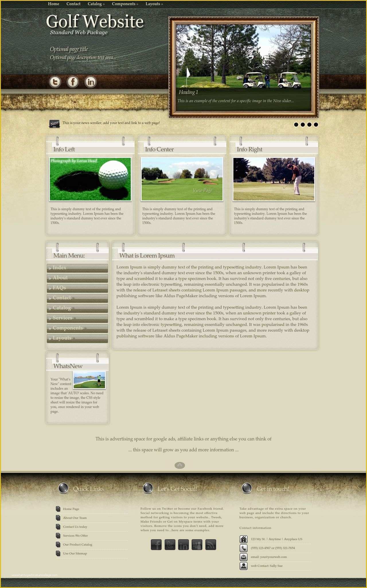 Golf Website Template Free Of Evolution Golf Tan Grey