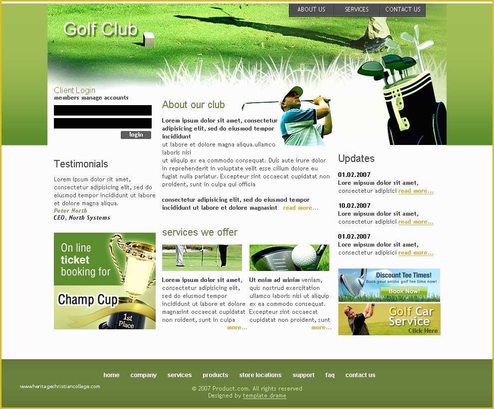 Golf Website Template Free Of Free Psd Template File Page 41 Newdesignfile