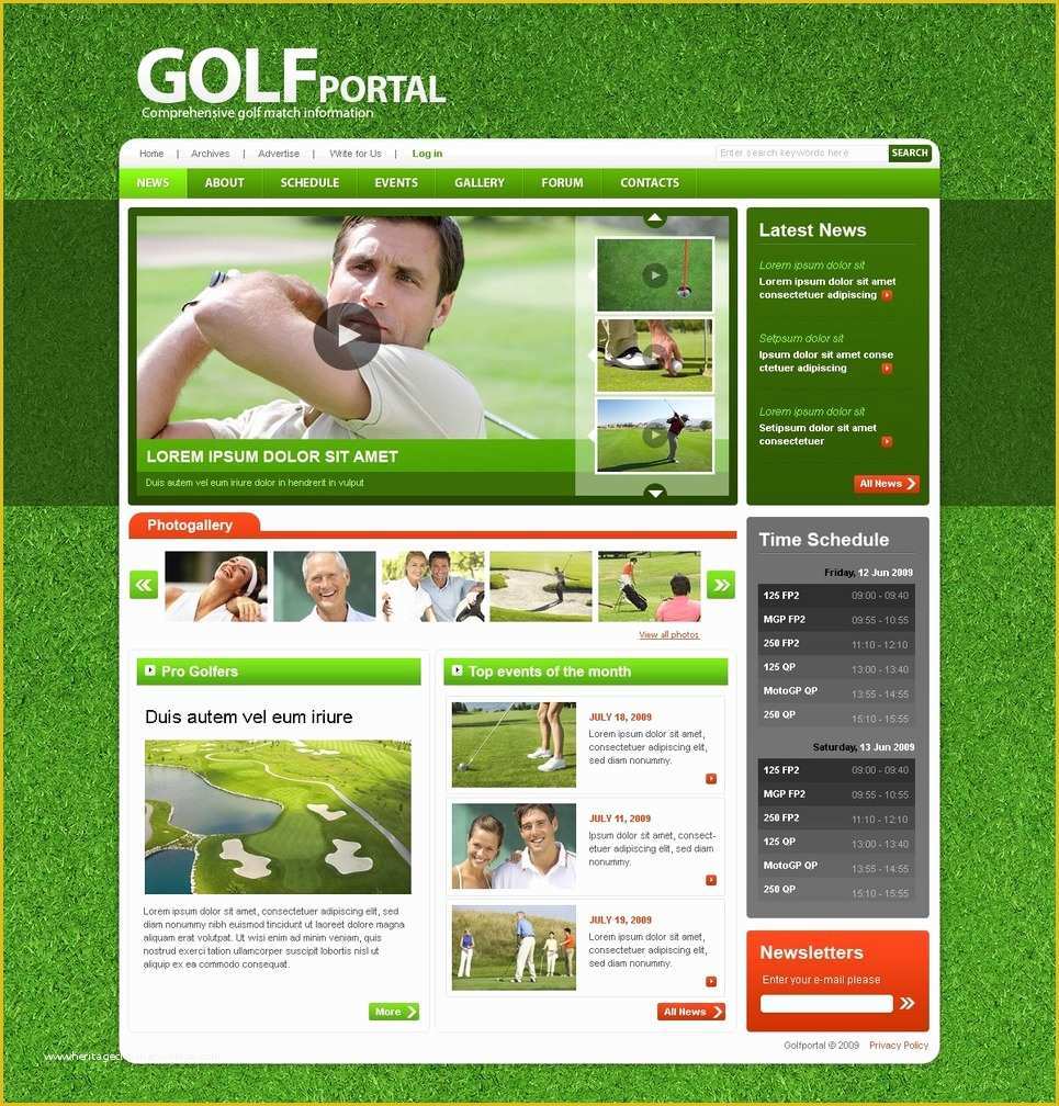 Golf Website Template Free Of Golf Website Template