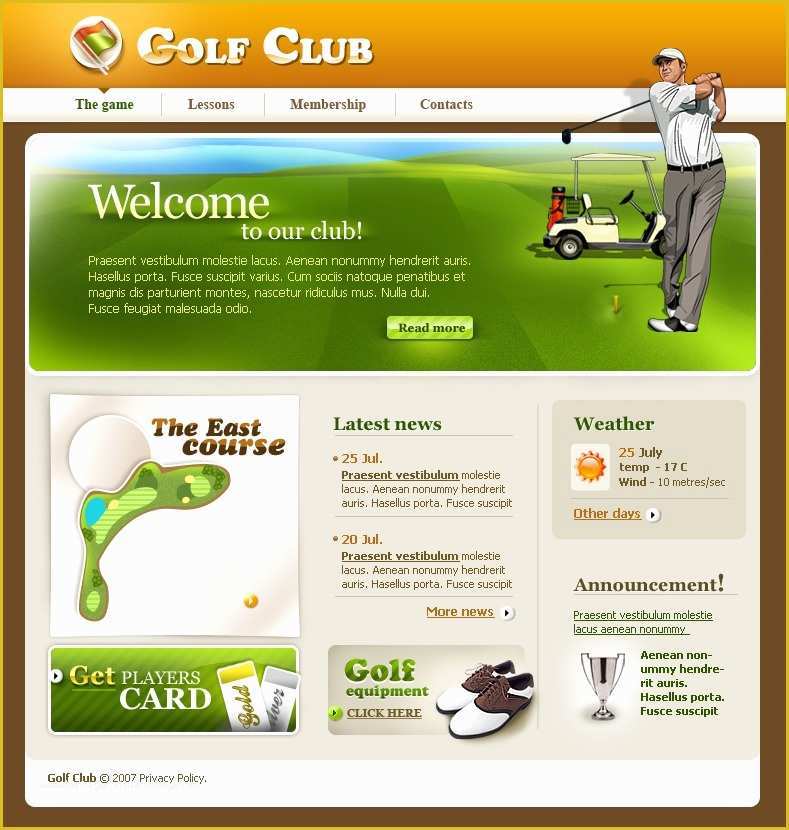 Golf Website Template Free Of Golf Website Template