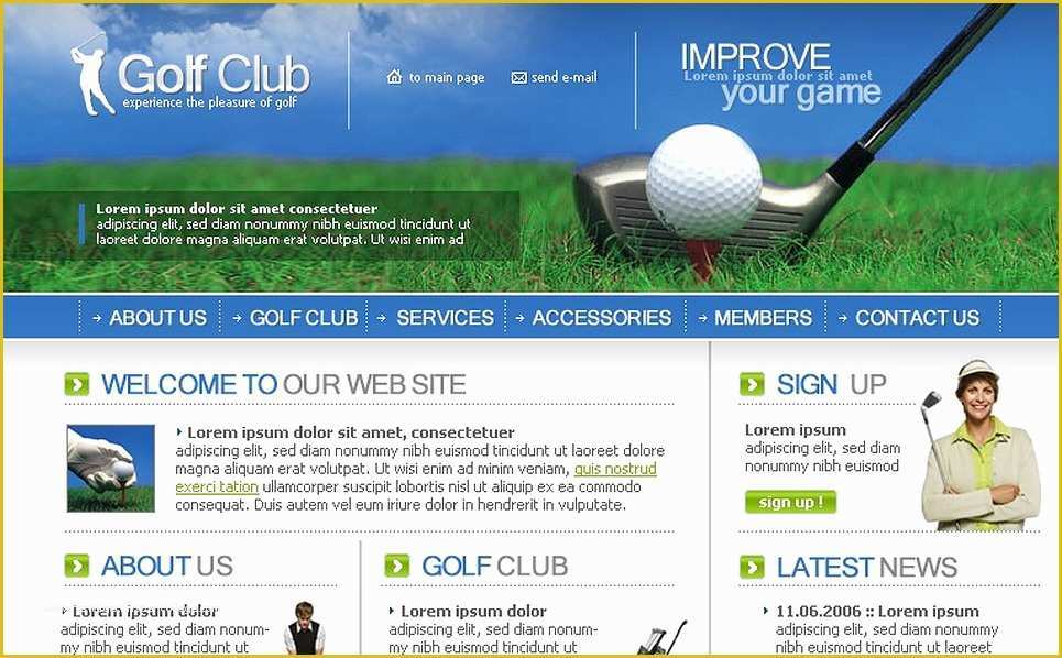 Golf Website Template Free Of Golf Website Template