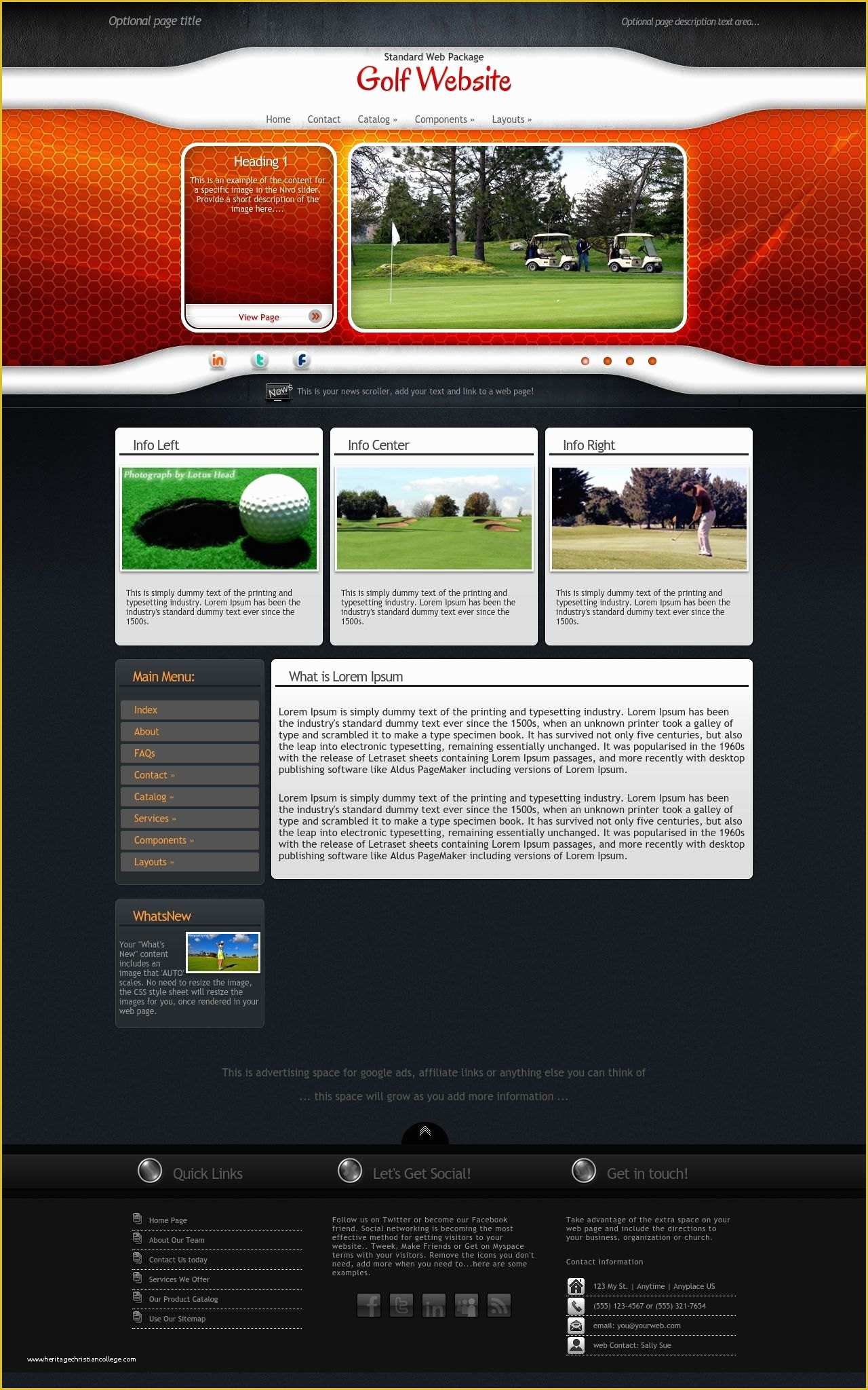 Golf Website Template Free Of Honey B Golf orange Black