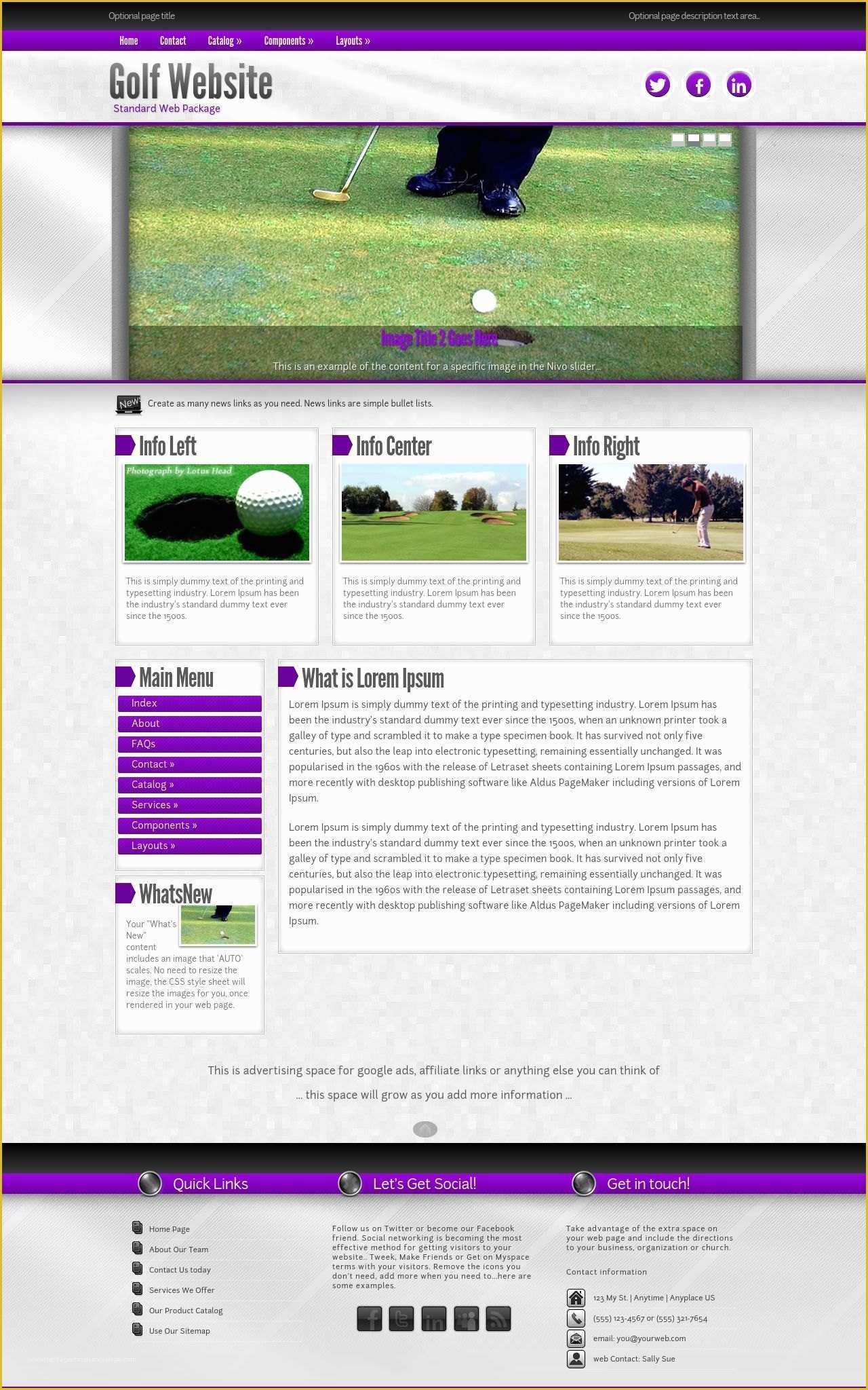 Golf Website Template Free Of Impression Golf Purple Grey2