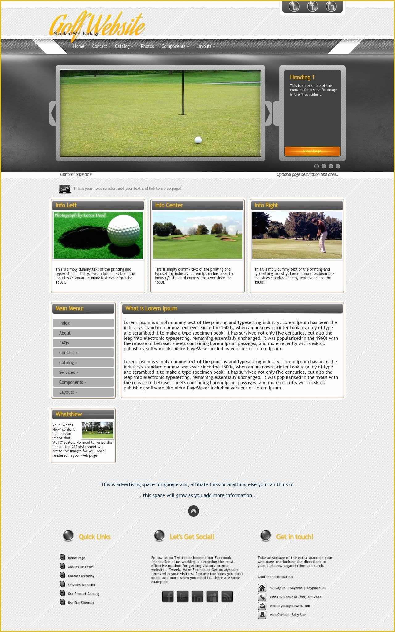 Golf Website Template Free Of Paramount Golf Silver Grey