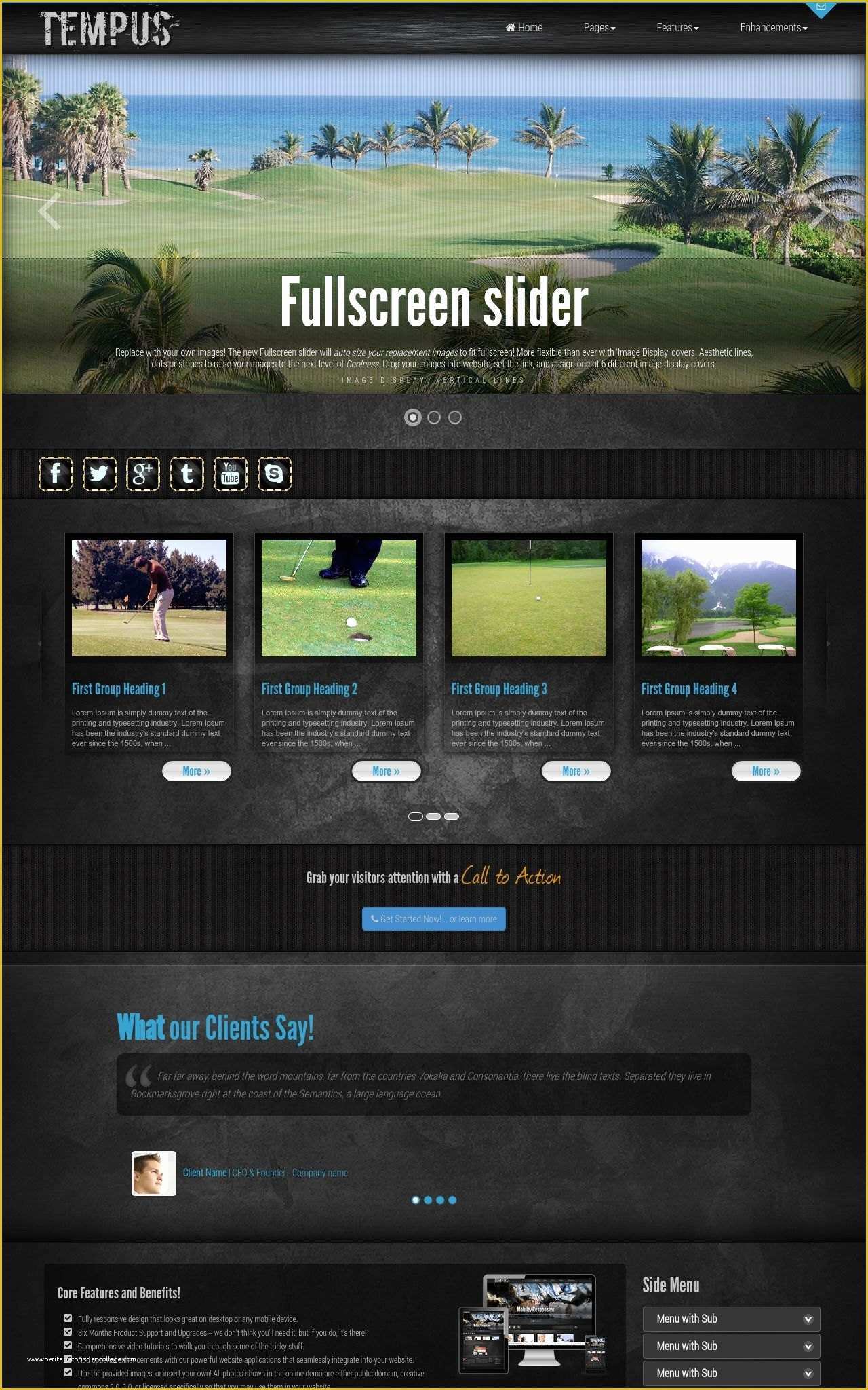 Golf Website Template Free Of Tempus [hd] Golf Black Blue