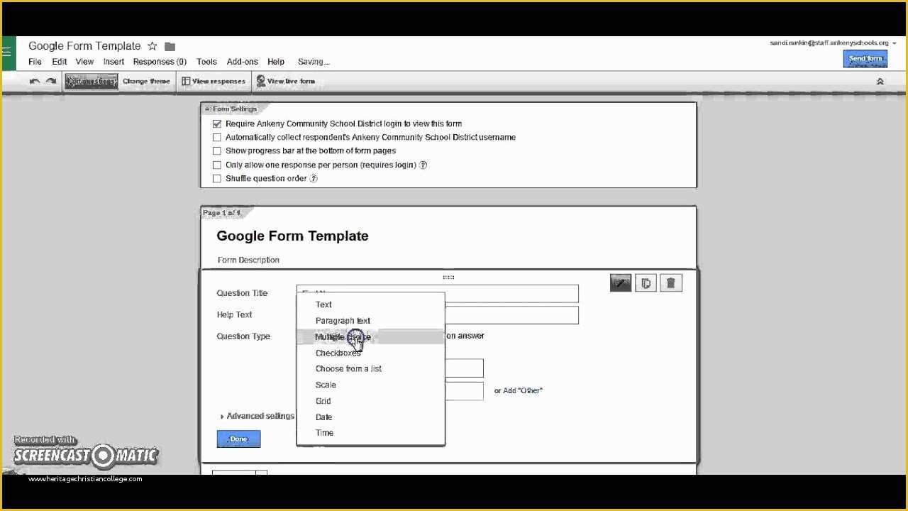 Google forms Free Templates Of Create A Google form Template