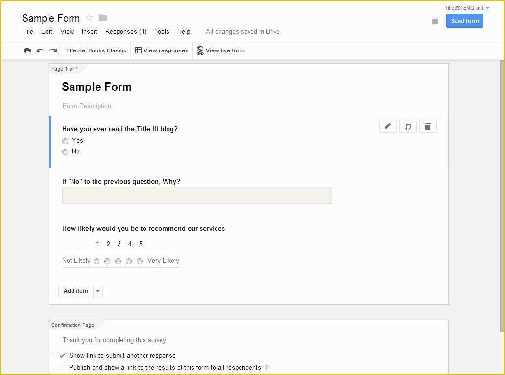 Google forms Free Templates Of the Gallery for Likert Scale Template