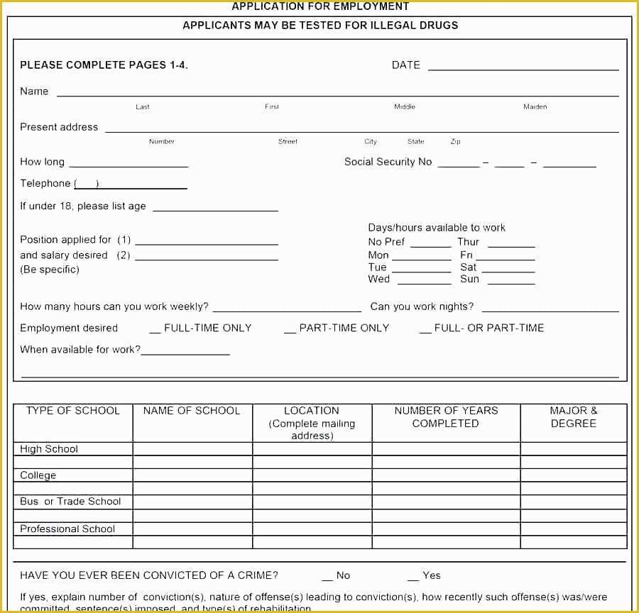 Google forms Templates Free Of Free Printable Job Application Template Luxury Generic