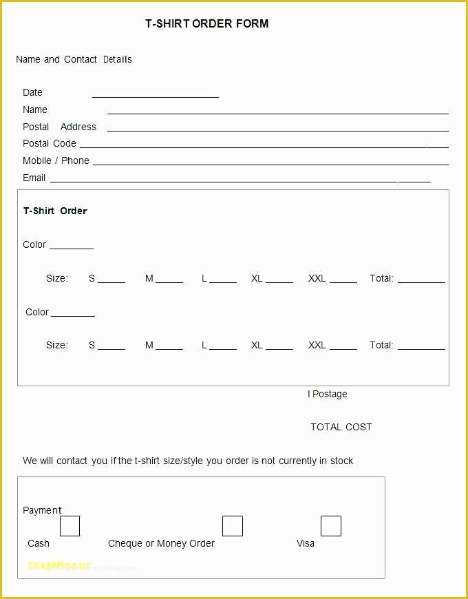 Google forms Templates Free Of T Shirt order form Template Google Docs