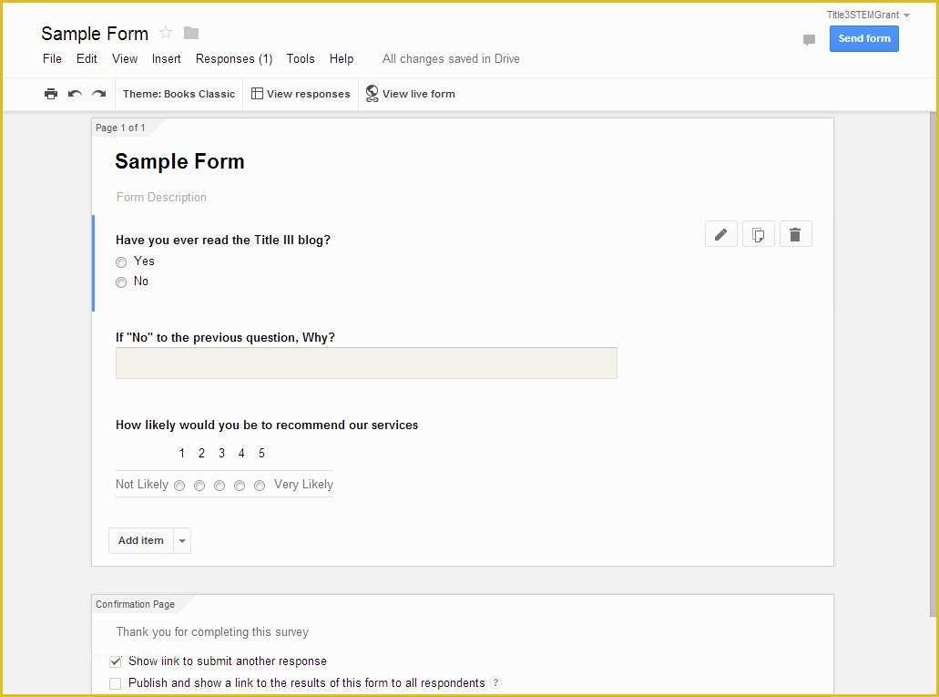 Google forms Templates Free Of the Gallery for Likert Scale Template