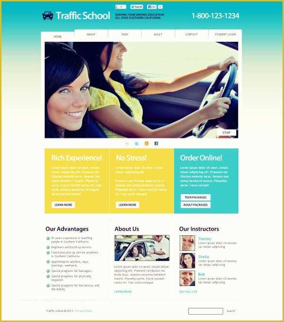 Google Web Templates Free Of 20 Best Driving School Website Templates