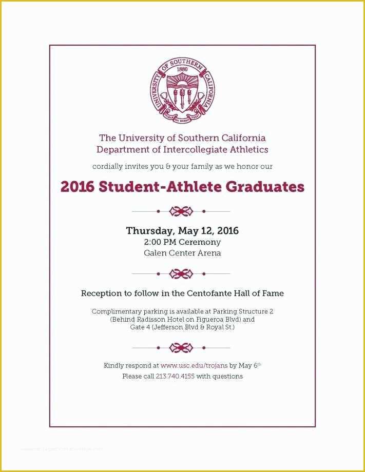 Graduation Dinner Invitation Template Free Of College Graduation Announcement Template Elegant College