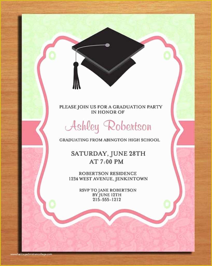 Graduation Dinner Invitation Template Free Of Graduation Invitation Cards