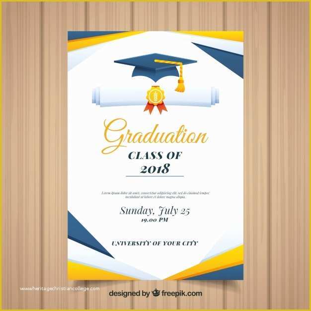 Graduation Invitation Card Template Free Download Of Colorful Graduation Invitation Template with Flat Design