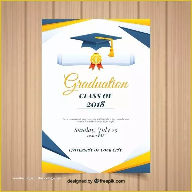 Graduation Invitation Card Template Free Download Of Colorful Graduation Invitation Template with Flat Design