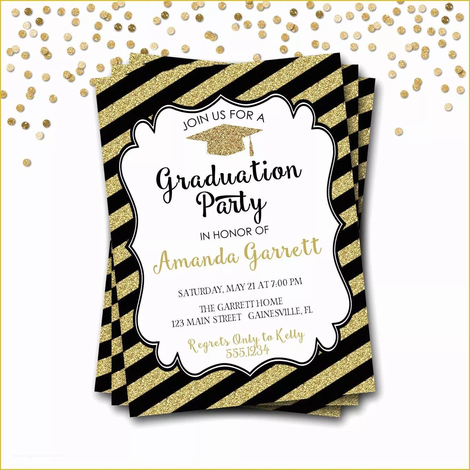 Graduation Invitation Templates Free Download Of Black and Gold Graduation Invitations which Free to Downl