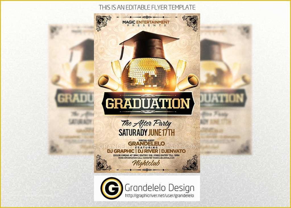 Graduation Party Flyer Template Free Of Graduation after Party Flyer Template Psd by Grandelelo On