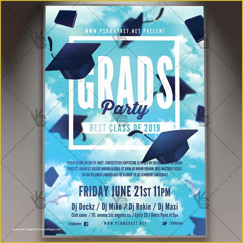 Graduation Party Flyer Template Free Of Graduation Party Flyer School Psd Template