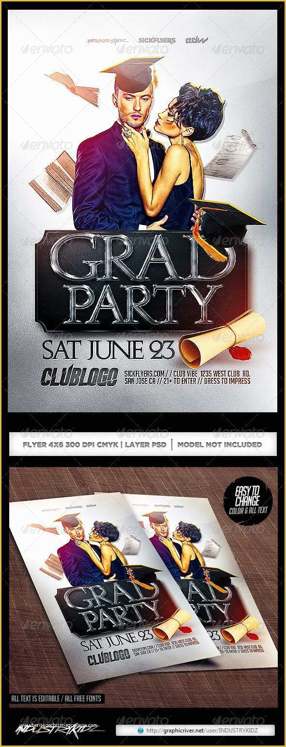 Graduation Party Flyer Template Free Of Graduation Party Flyer Template by Industrykidz