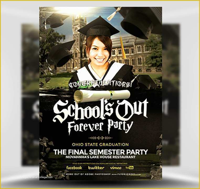 Graduation Party Flyer Template Free Of School S Out forever Flyer Template Flyerheroes
