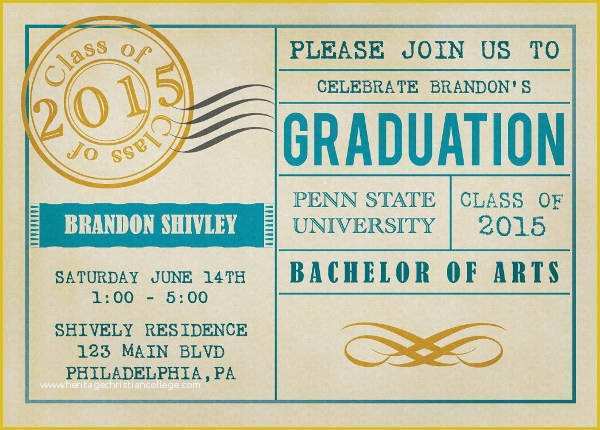 Graduation Party Invitation Postcard Templates Free Of 7 Vintage Postcard Invitation Templates Free Editable