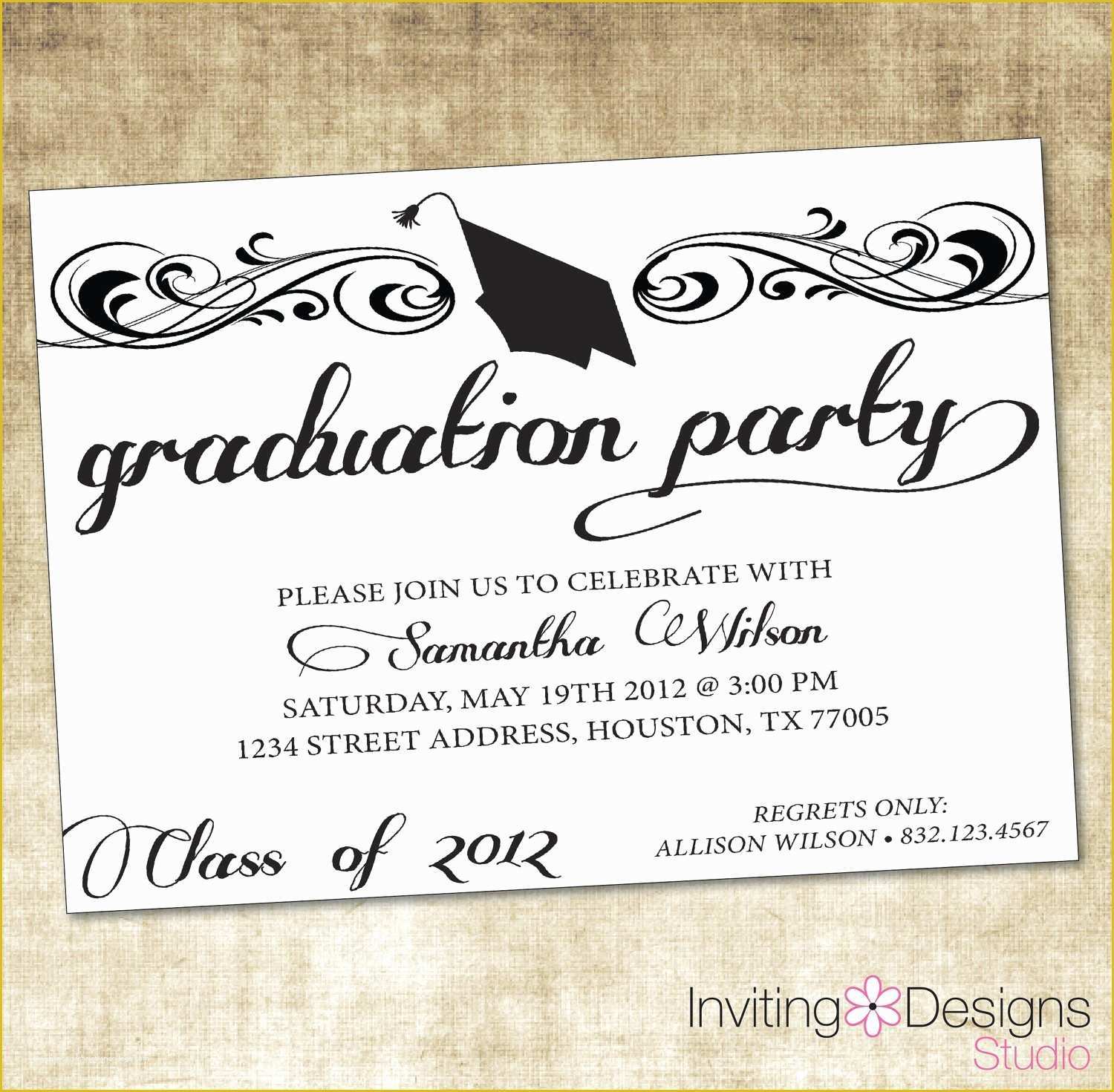 Graduation Party Invitation Postcard Templates Free Of Free Graduation Invitation Templates Free Graduation