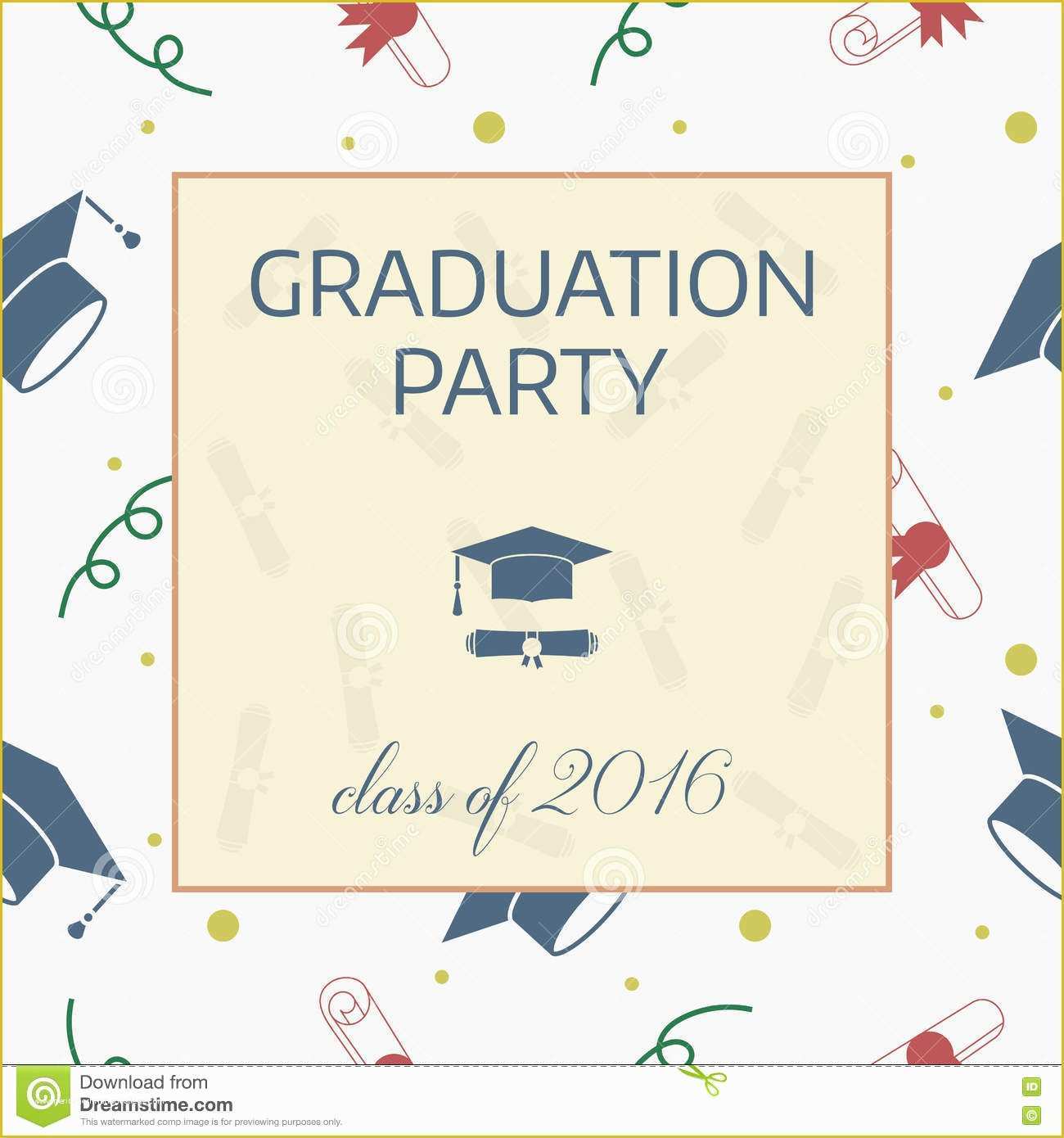 Graduation Party Invitation Postcard Templates Free Of Graduation Celebrating Invitation Postcard Stock Vector
