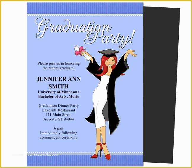 Graduation Party Invitation Postcard Templates Free Of Graduation Party Invitations Templates Mencement