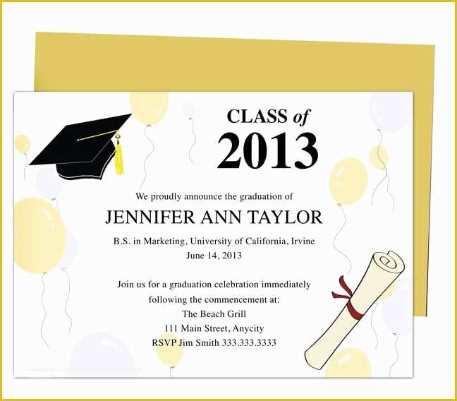 Graduation Party Invitation Postcard Templates Free Of Printable Diy Templates for Grad Announcements Partytime