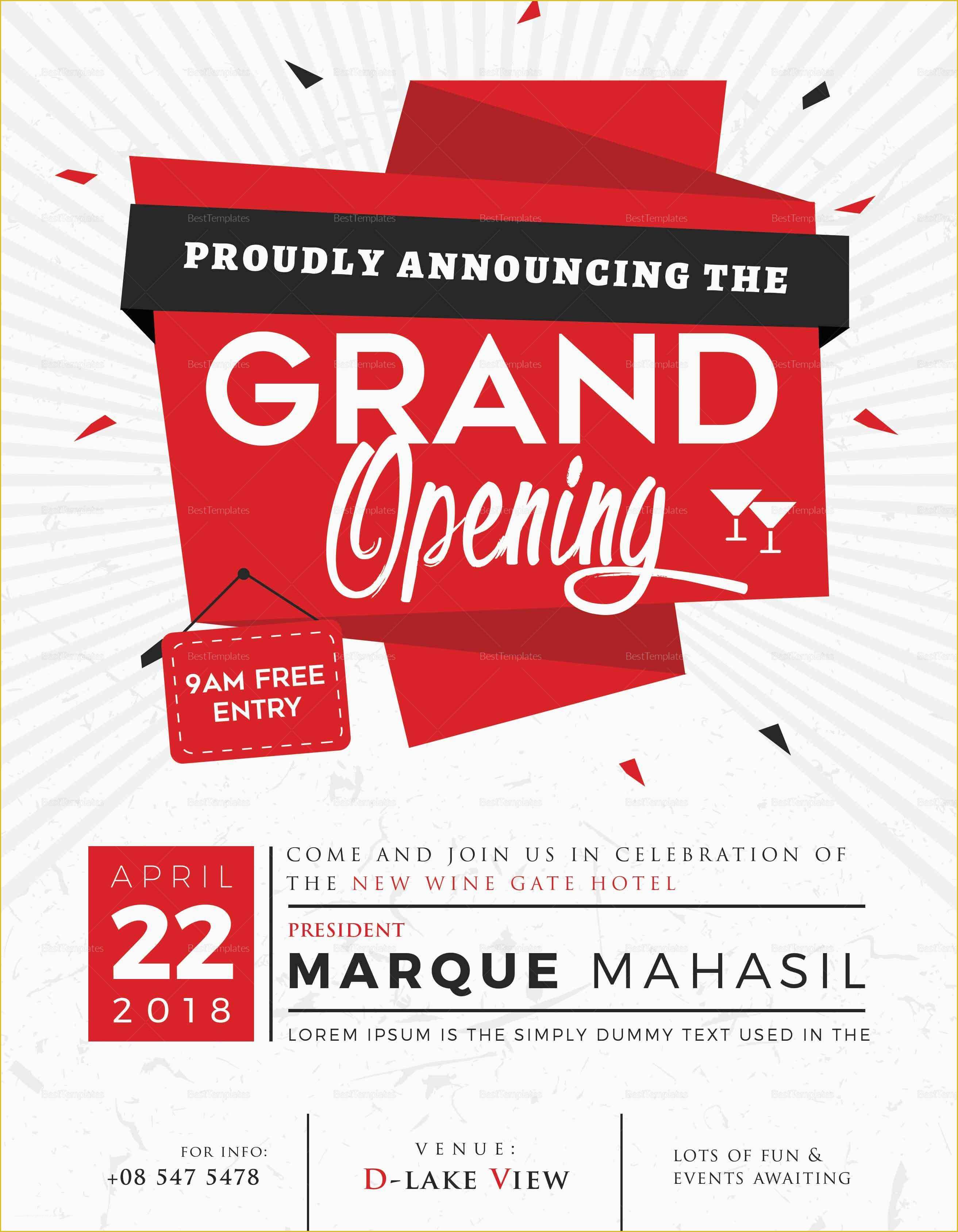 Grand Opening Flyer Template Free Of Grand Opening Flyer Design Template In Word Psd