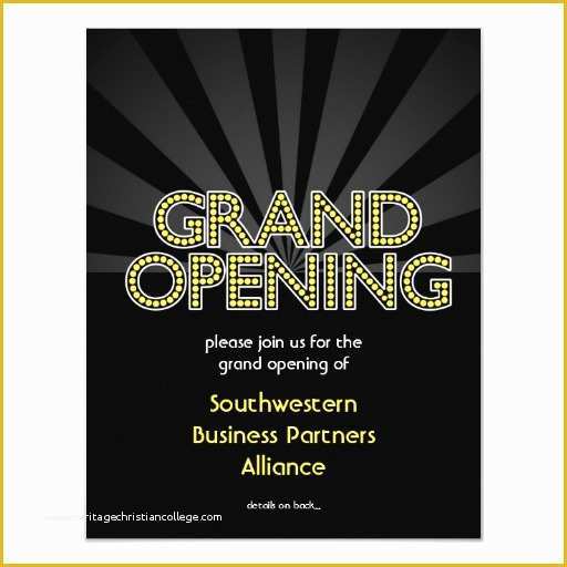 Grand Opening Invitation Template Free Of Custom Grand Opening Invitation City Lights Card
