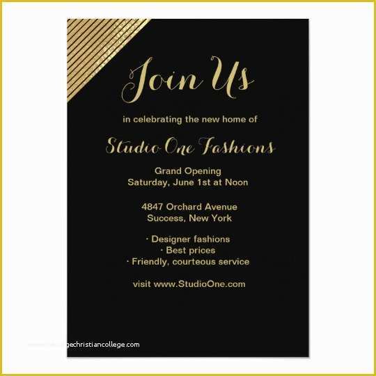 Grand Opening Invitation Template Free Of Gold Accent Grand Opening Invitations
