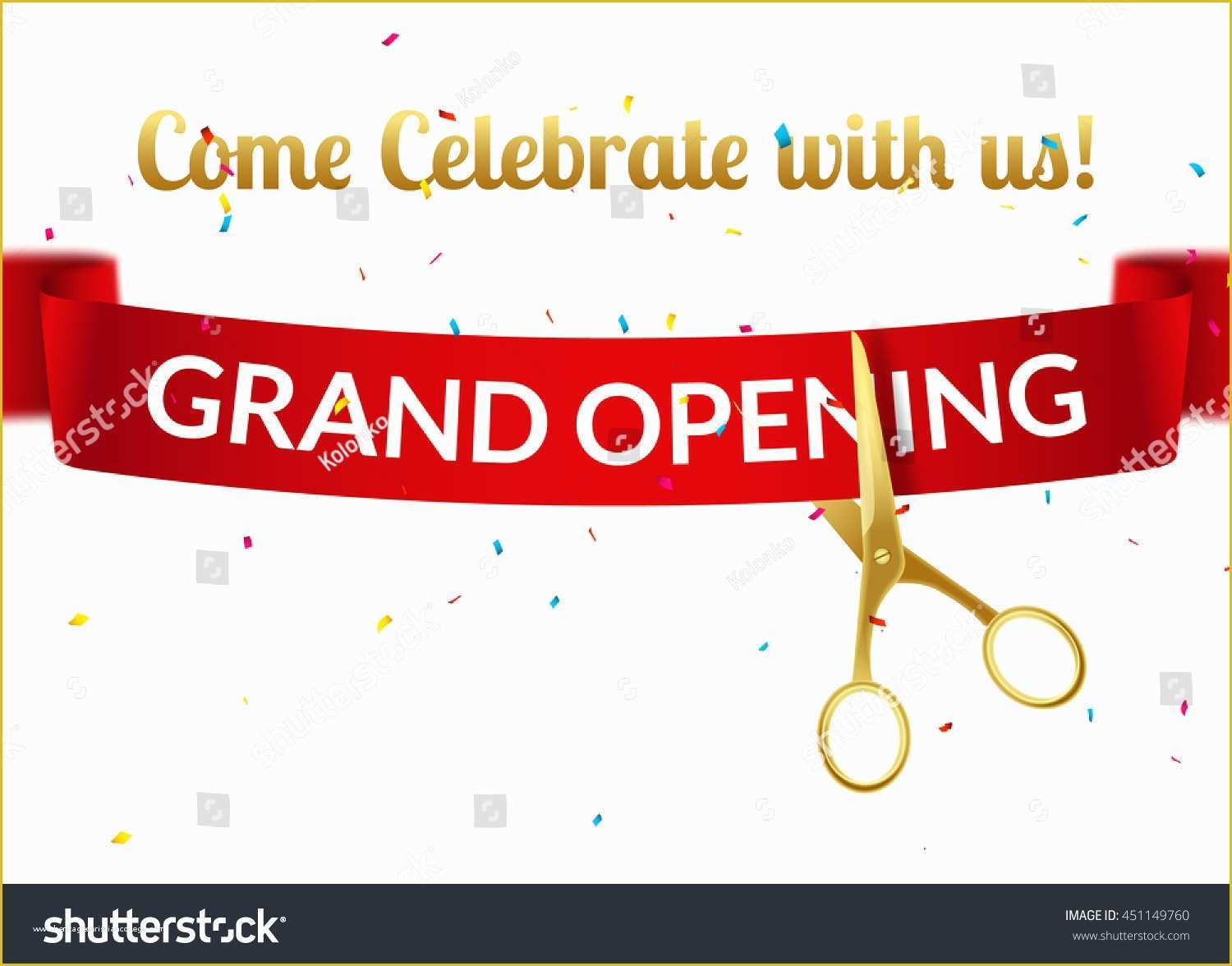 Grand Opening Invitation Template Free Of Grand Opening Design Template Ribbon Scissors Stock Vector