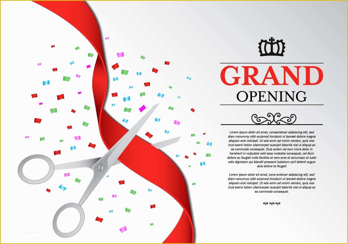 Grand Opening Invitation Template Free Of Ribbon Cutting Ceremony Vector Download Free Vector Art