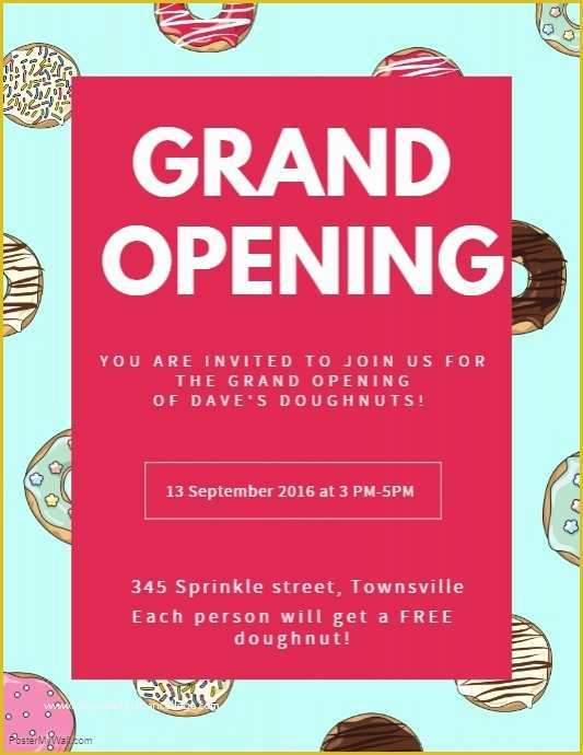 Grand Opening Invitation Template Free Of Sweets Shop Grand Opening Flyer Template